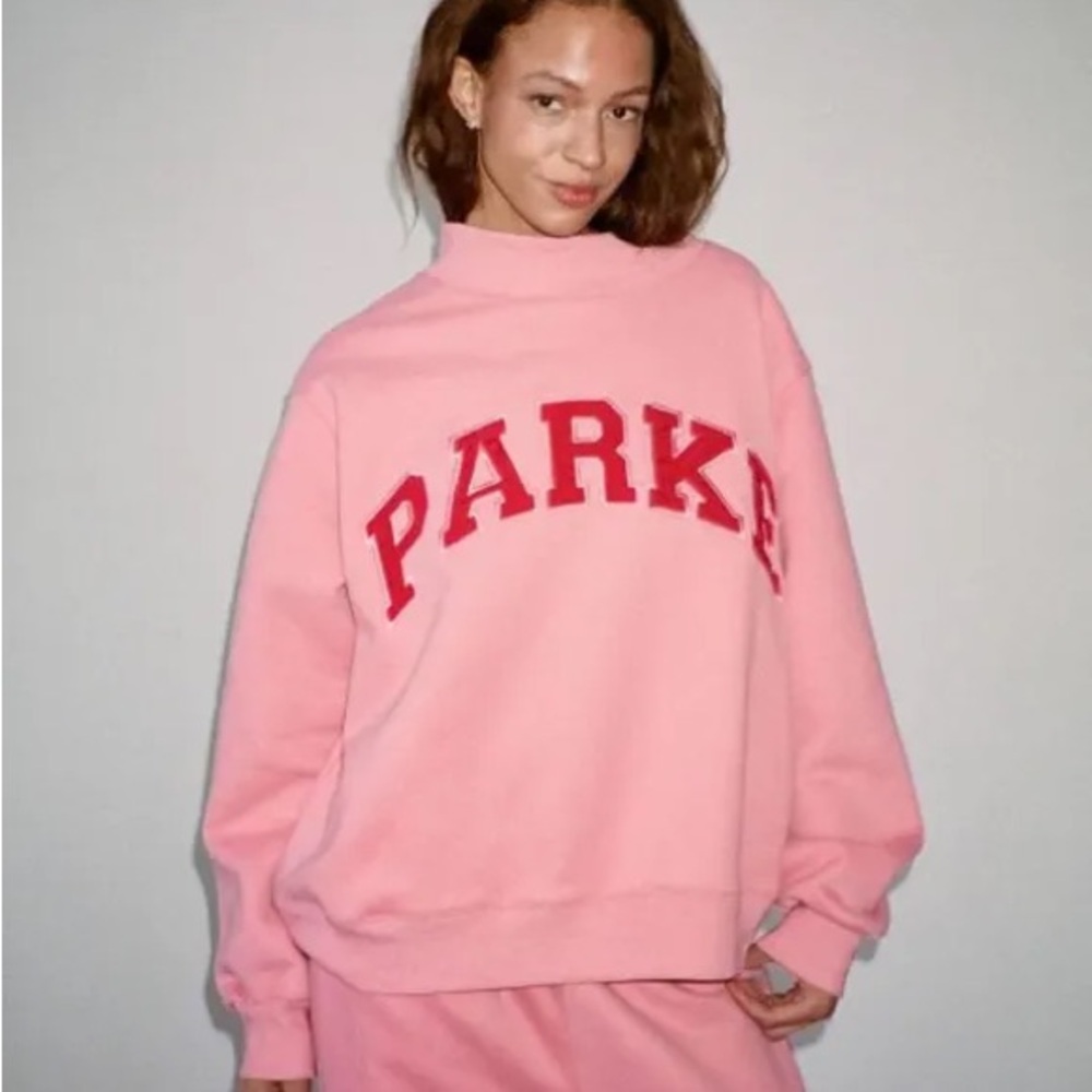 Parker Women's Pink Sweatshirt with Red Logo